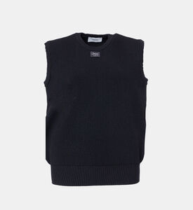 كنزة منسوجة مزين برقعة لوغو أمامية