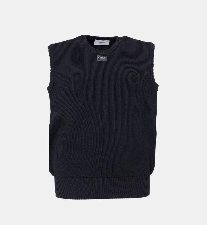 كنزة منسوجة مزين برقعة لوغو أمامية