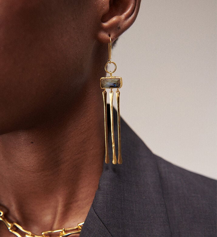 Ottoman Hands Labradorite Drop Earrings, Packshot View Ottoman Hands Labradorite Drop Earrings, Packshot View