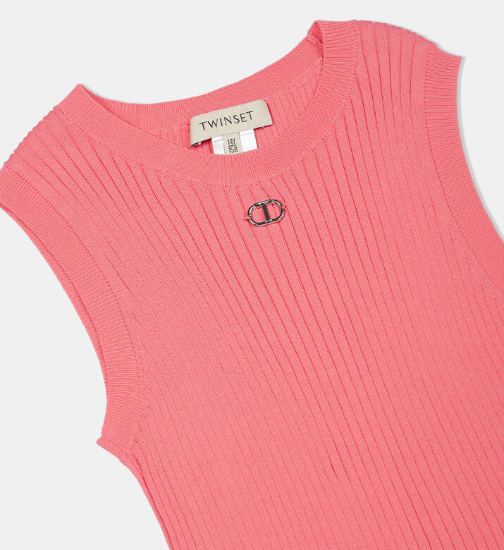Organza Flounce Sleeveless Top