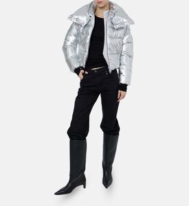 Save the Duck Metallic Cropped Long-sleeve Jacket, Model View