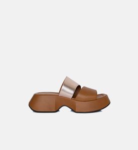Leather Platform Sabot Mules