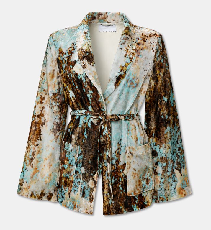Sfizio Marble Fabric Belted Shirt Jacket, Packshot View