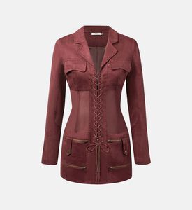 فستان قصير بنمط جاكيت كورسيه شامواه صناعي