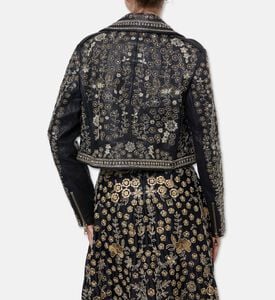 Alice and Olivia Cody Floral-embroidery Jacket, Model View