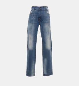 بنطال جينز بخصر عالٍ بلون باهت