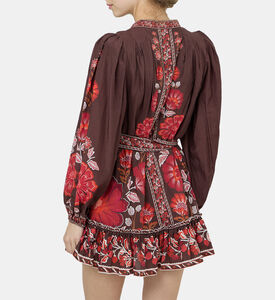 فستان جيجي مزدان برسوم قصير