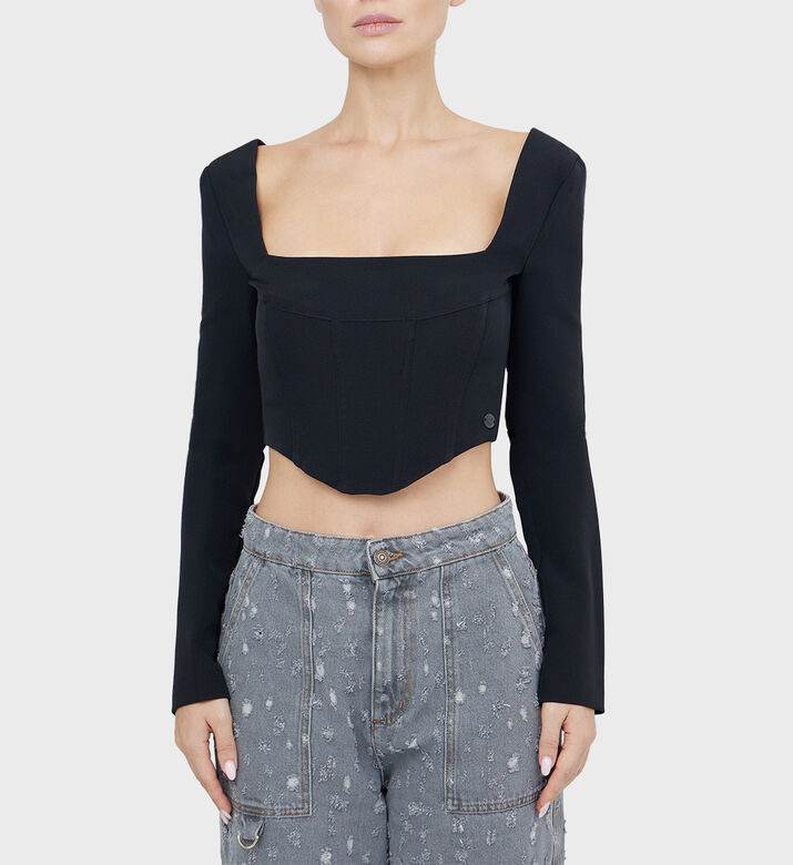 Lurex Long Sleeve Uniform Top
