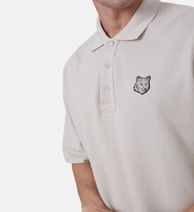 Bold Fox Head Patch Oversized Polo Shirt