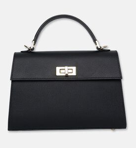 Maya.M Signature Pebbled Leather Medium Satchel, Black, Packshot View