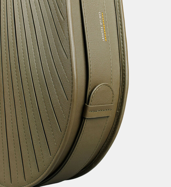 Camille Fournet Balancier Calf Leather Handbag, Khaki, Packshot View