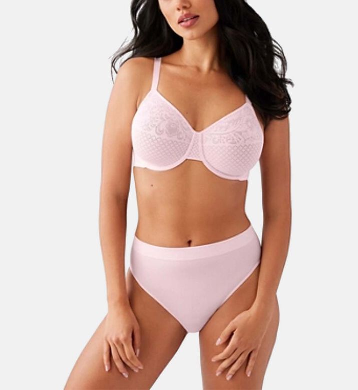Pink Floral-jacquard Full Coverage Bra