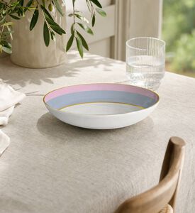 Baci Milano Firenze Porcelain Soup Plate, Light-blue, Model View