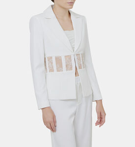 بليزر ألكسيا الدانتيل الشفاف بتصميم كورسيه