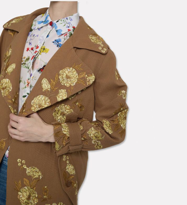 Alice and Olivia Floral-embroidery Regular-fit Coat, Model View