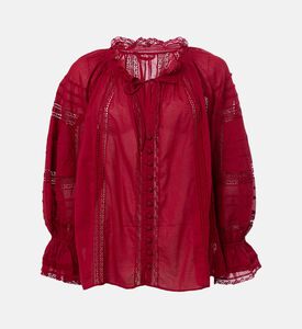 Button Closure V-neck Blouse