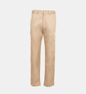 بنطال تشينو بتصميم مسطح من الأمام بقصة ضيقة