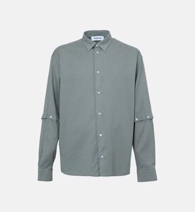 Cotton-tencel Detachable-sleeved Shirt