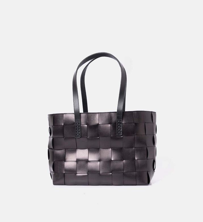 Dragon Diffusion Japan Handwoven Leather Tote Bag, Black, Packshot View