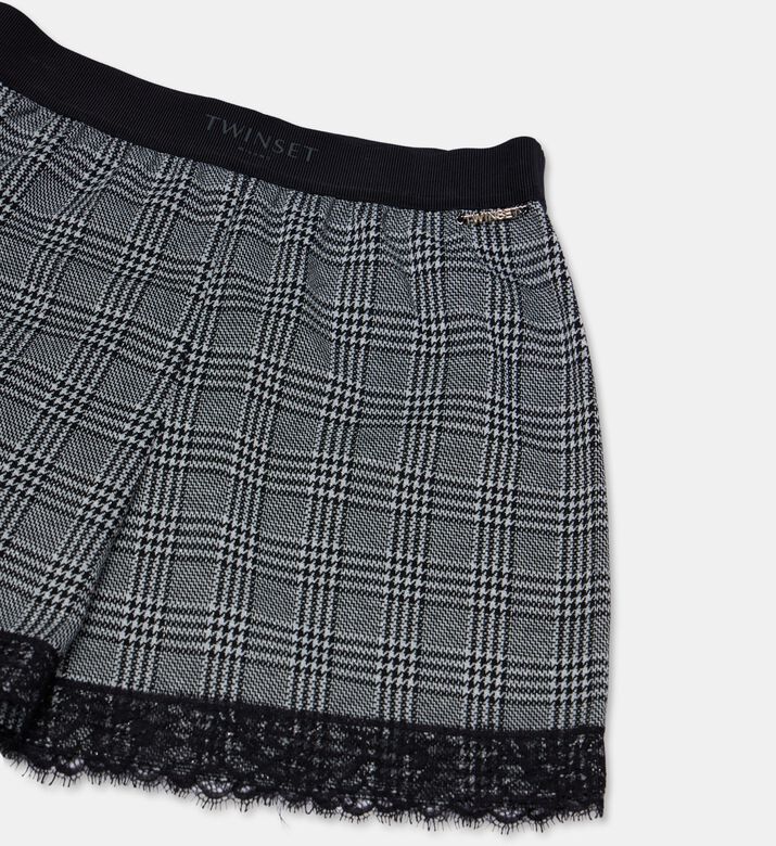 Twinset Lace Trim Knitted Shorts, Packshot View