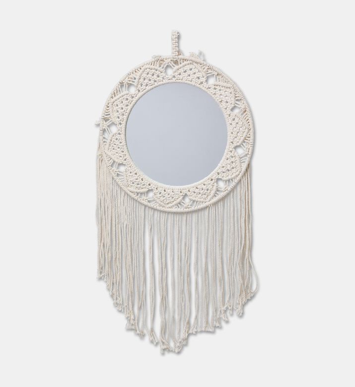 Home Deco and More Mira Natural Cotton Frame Mirror, Packshot View