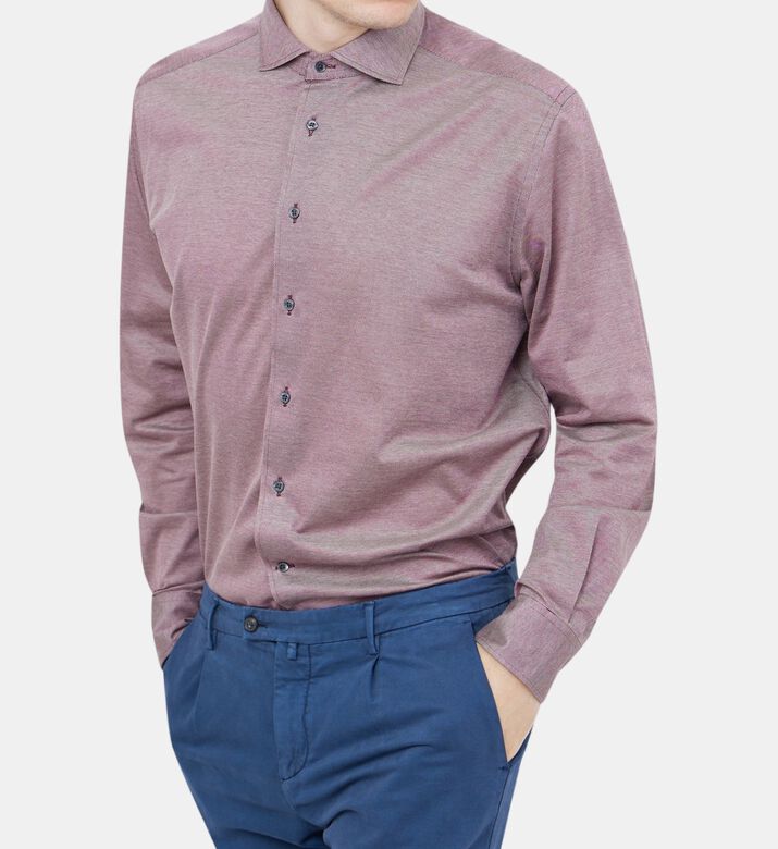 قميص قطن بياقة منتشرة