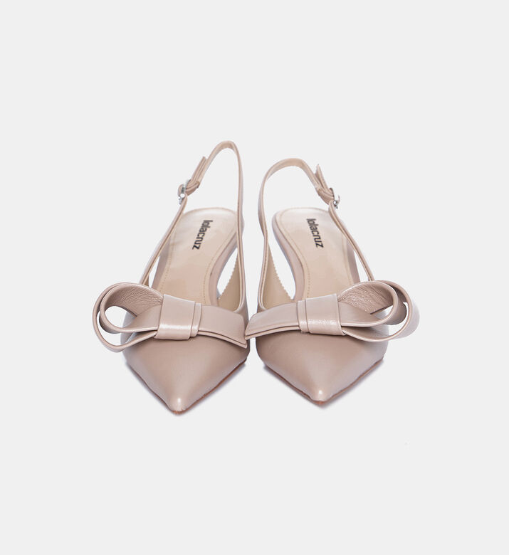 Nappa Leather Med Heel Pumps