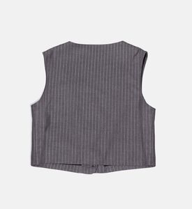 Single-breasted Pinstriped Gilet