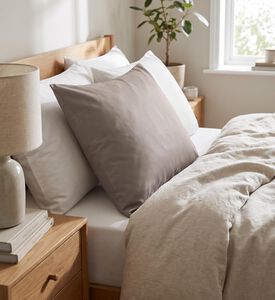 Home Deco and More Satin Cotton Pillow Case, Sand, 50x75-cm, Packshot View