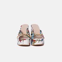 Floral Canvas Platform Mules