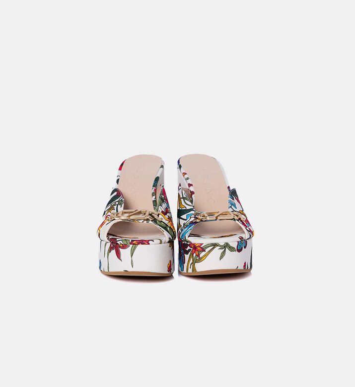 Floral Canvas Platform Mules