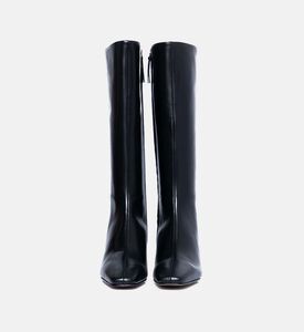 جزمة روري جلد عالية بكعب متوسط