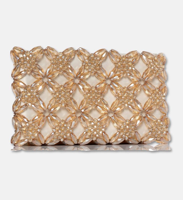 0711 Tbilisi Rhea Rectangular-shaped Clutch, Champagne, Packshot View