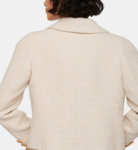 جاكيت قزحي اللون تويد قصير