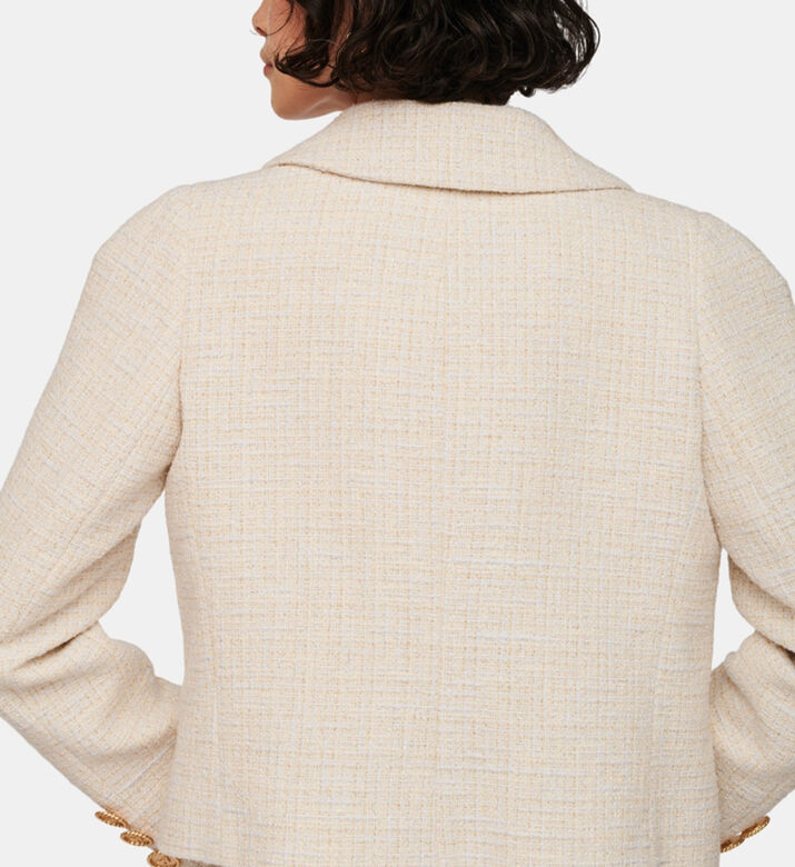 جاكيت قزحي اللون تويد قصير