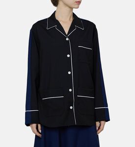 Contrasting Piping Wool Shirt