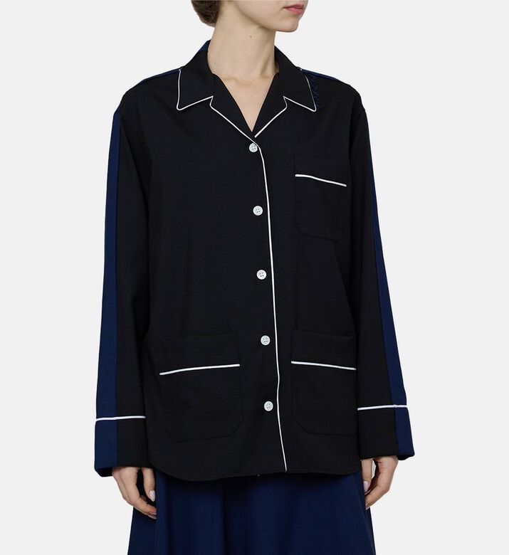 Contrasting Piping Pajama Shirt