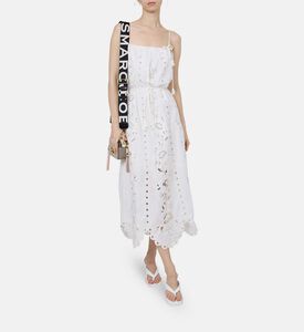 Floral-embroidery Richelieu Sleeveless Maxi Dress