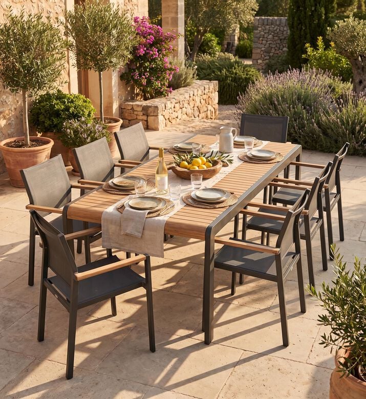 Lifestyle Garden Amber Dinning Table With 8-chairs, Packshot View
