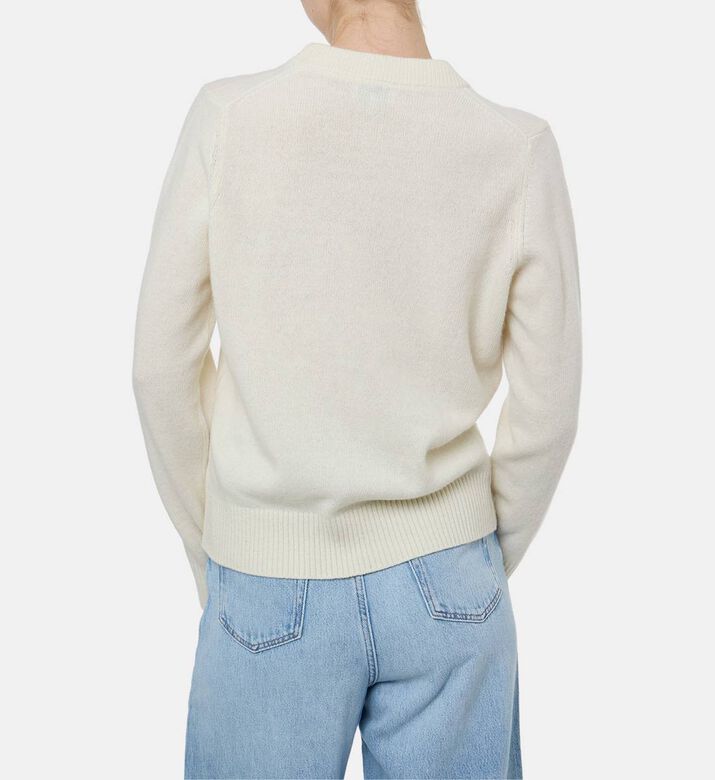 Ganni Puppy-print Long-sleeve Sweater, Model View