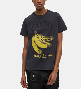 Ganni Cotton Banana-print Regular-fit T-shirt, Model View