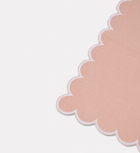 Home Deco and More Adelina Scalloped Design Napkin, Pink, Packshot View