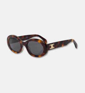 Celine Acetate Oval Logo-embellished Sunglasses, Terracotta, Packshot View