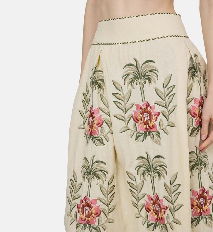 Sand Tropical Floral Embroidered Maxi Skirt Sand Tropical Floral Embroidered Maxi Skirt