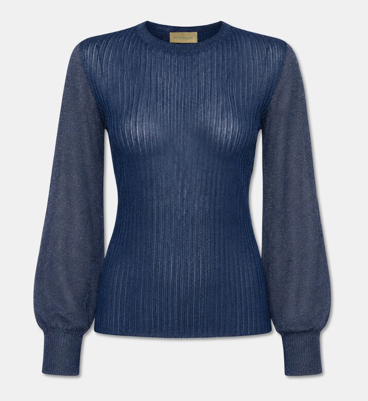 Momoni Metallic Ribbed Knit Sweater, Packshot View