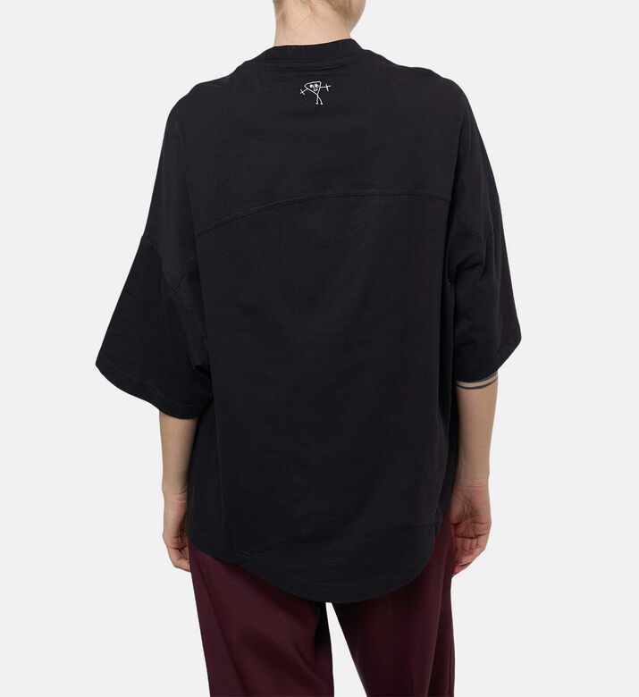 Plan C Wide Short-sleeve Regular-fit T-shirt, Black, M, Model View