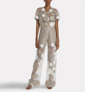 Savanna Sofia Silk Hemp Logo Appliqu&eacute; Cropped Jacket, Model View