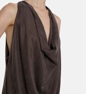 Drape Neck Sleeveless Maxi Dress