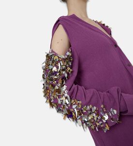 Dalia Al Azem Floral-sequined Maxi Shirt-dress, Model View