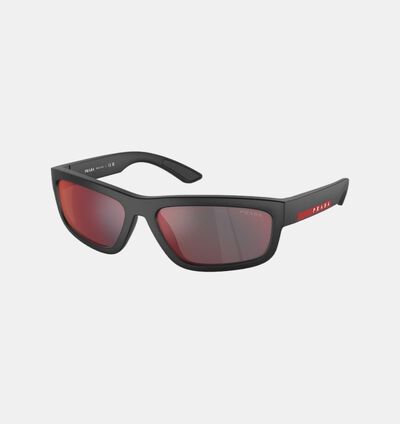 Rectangular Side Stripe Mirror Sunglasses 59